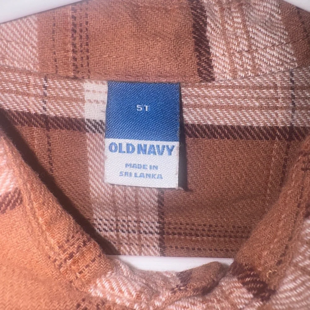 Old Navy Boys 4T Brown Plaid Flannel Button Down Shirt Long Sleeve